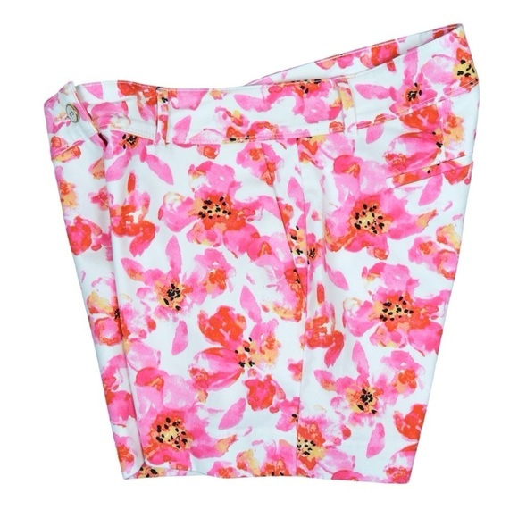 Isaac Mizrahi NY 5” Inseam Stretch Tailored Trouser Shorts Water Color Floral 8 - Picture 4 of 6